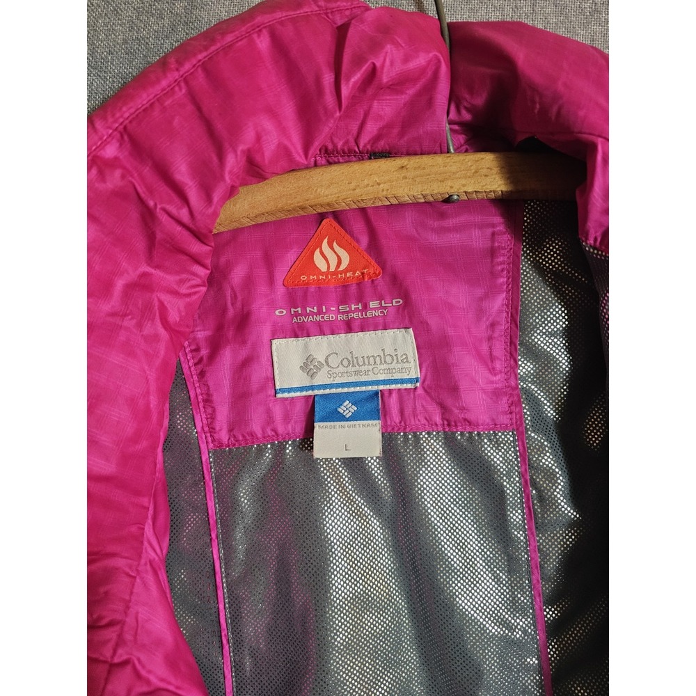 Columbia womens jacket L Omni Heat Shield Advanced Repellency Pink Coat - Picture 2 of 5